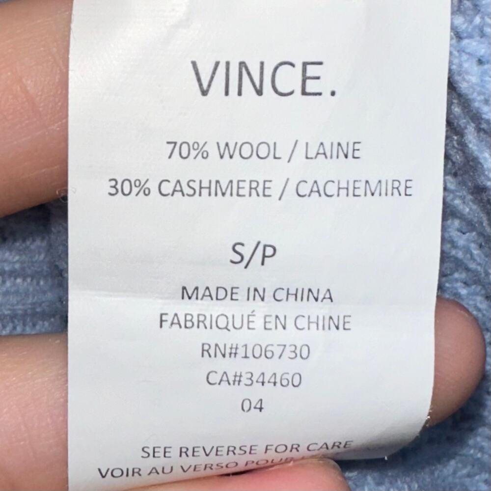 Vince Directional Ribbed Wool Cashmere Blend Crewneck Sweater Size Small - Picture 5 of 15